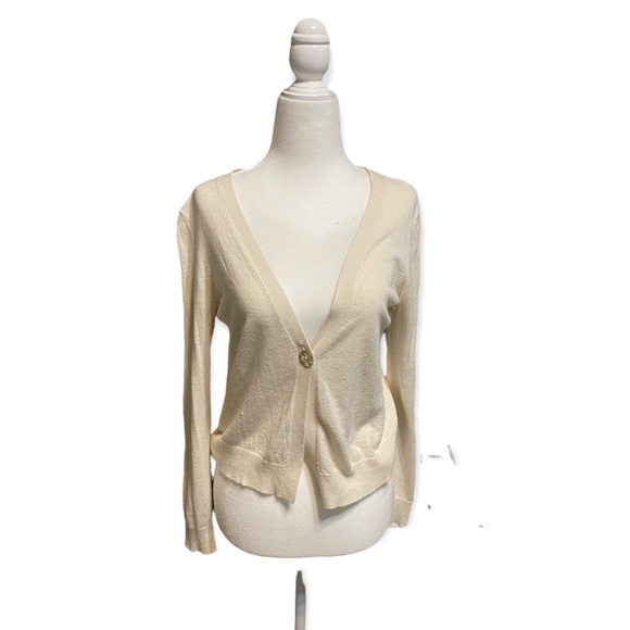 banana republic angora hair and silk cardigan cream color - Picture 2 of 3